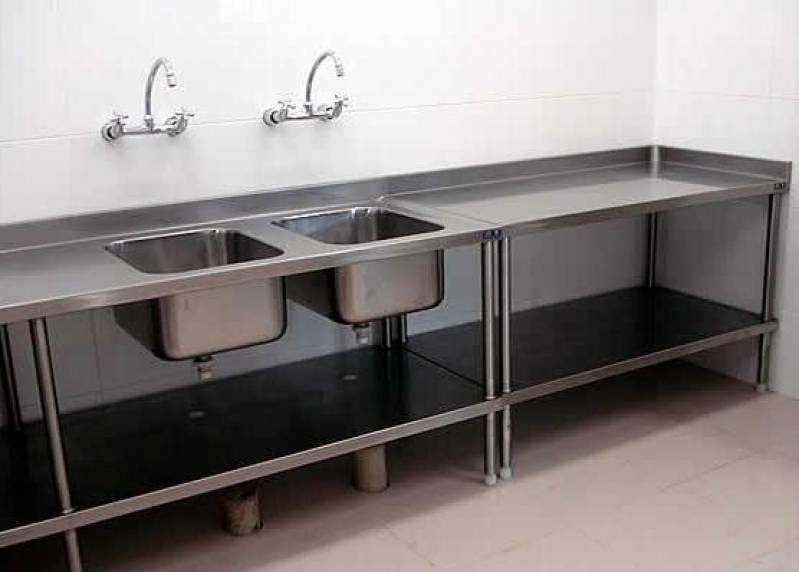 Bancada de Cozinha em Aço Inox Preço Embu Guaçú - Bancada em Aço Inox Hospitalar