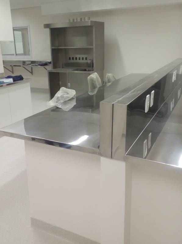 Bancada Inox Industrial Preço Saúde - Bancada Inox com Pia