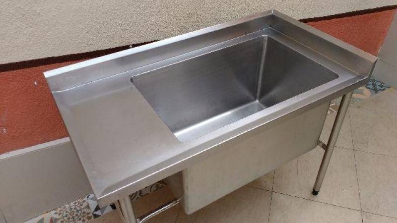 Bancada Inox para Cozinha Preço Jurubatuba - Bancada Inox com Cuba