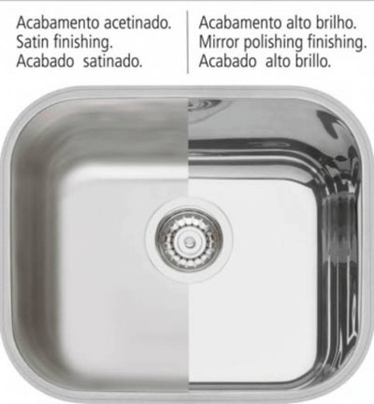 Cuba Dupla Aço Escovado Barra Funda - Cuba Dupla Aço Inox