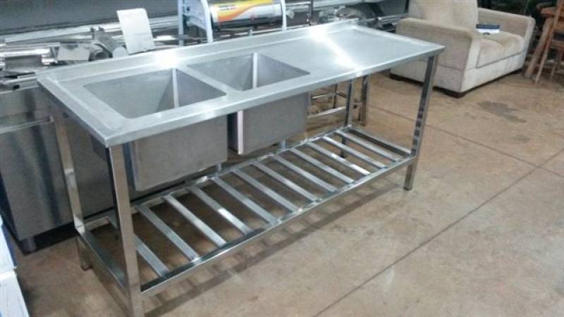 Cuba Dupla em Aço Inox Salesópolis - Cuba Retangular de Aço Inox