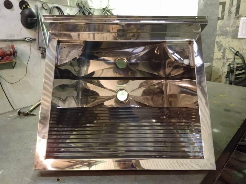 Lavatório Coletivo em Aço Inox para Banheiro Aclimação - Lavatório Coletivo Inox