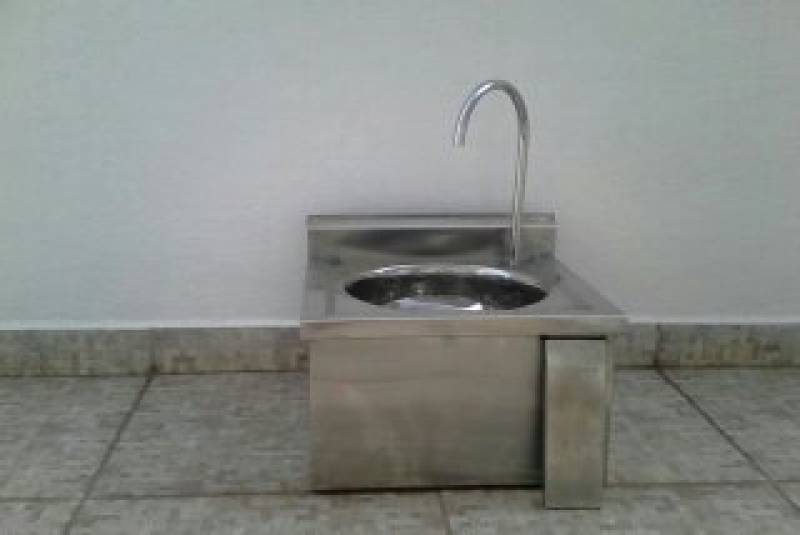 Lavatório Inox com Pedal Preço Biritiba Mirim - Lavatório Aço Inox